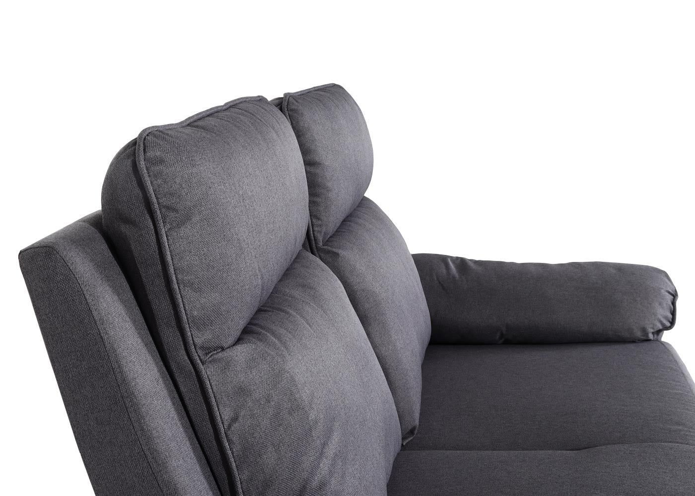 Cosmo Casa - Bioscoopstoel 2-Zits - Relaxstoel met No-Sag Vering en Armleuningen - Textiel - Donkergrijs