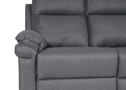 Cosmo Casa - Bioscoopstoel 2-Zits - Relaxstoel met No-Sag Vering en Armleuningen - Textiel - Donkergrijs