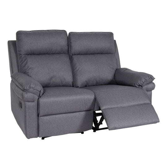 Cosmo Casa - Bioscoopstoel 2-Zits - Relaxstoel met No-Sag Vering en Armleuningen - Textiel - Donkergrijs