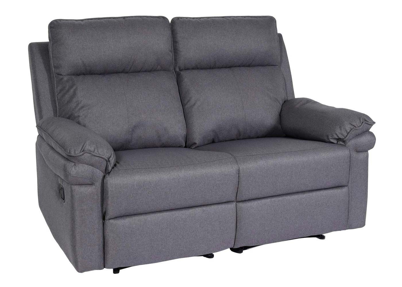 Cosmo Casa - Bioscoopstoel 2-Zits - Relaxstoel met No-Sag Vering en Armleuningen - Textiel - Donkergrijs