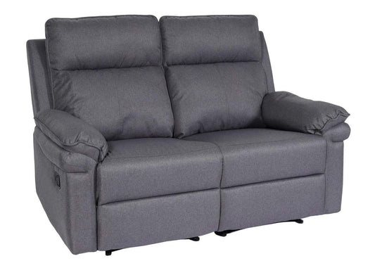 Cosmo Casa - Bioscoopstoel 2-Zits - Relaxstoel met No-Sag Vering en Armleuningen - Textiel - Donkergrijs