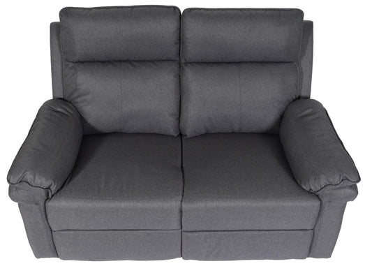 Cosmo Casa - Bioscoopstoel 2-Zits - Relaxstoel met No-Sag Vering en Armleuningen - Textiel - Donkergrijs