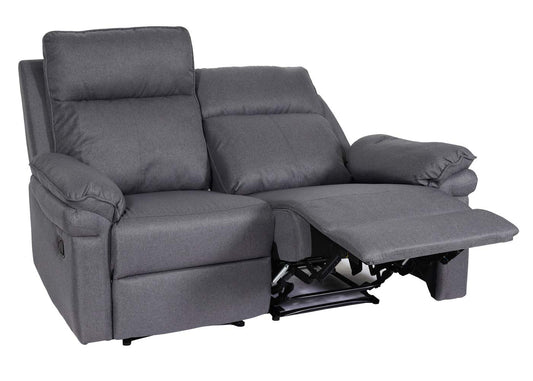 Cosmo Casa - Bioscoopstoel 2-Zits - Relaxstoel met No-Sag Vering en Armleuningen - Textiel - Donkergrijs