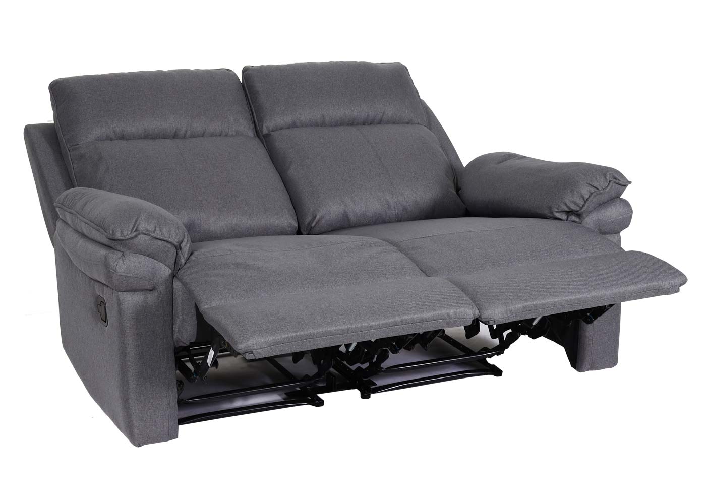 Cosmo Casa - Bioscoopstoel 2-Zits - Relaxstoel met No-Sag Vering en Armleuningen - Textiel - Donkergrijs