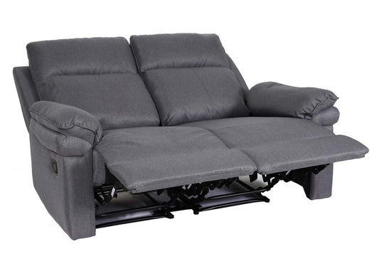 Cosmo Casa - Bioscoopstoel 2-Zits - Relaxstoel met No-Sag Vering en Armleuningen - Textiel - Donkergrijs