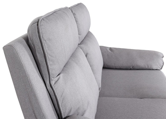 Cosmo Casa - 2-zits Bioscoopstoel - Relaxfauteuil met Armleuningen en No-Sag Vering - Textiel - Lichtgrijs
