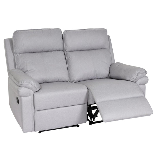 Cosmo Casa - 2-zits Bioscoopstoel - Relaxfauteuil met Armleuningen en No-Sag Vering - Textiel - Lichtgrijs