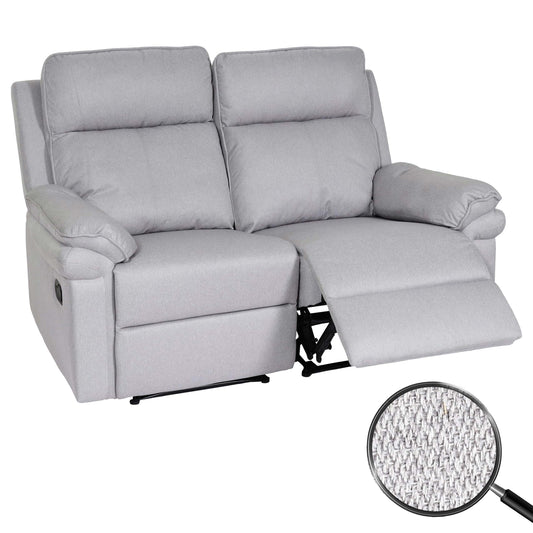 Cosmo Casa - 2-zits Bioscoopstoel - Relaxfauteuil met Armleuningen en No-Sag Vering - Textiel - Lichtgrijs