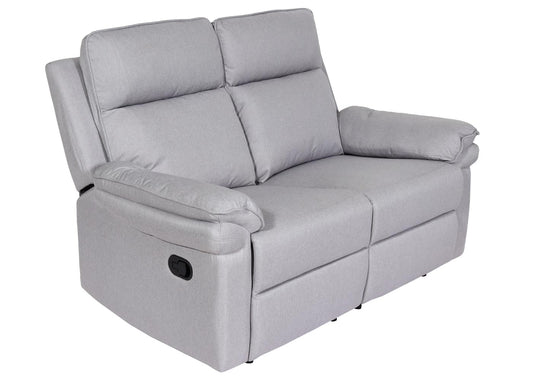 Cosmo Casa - 2-zits Bioscoopstoel - Relaxfauteuil met Armleuningen en No-Sag Vering - Textiel - Lichtgrijs
