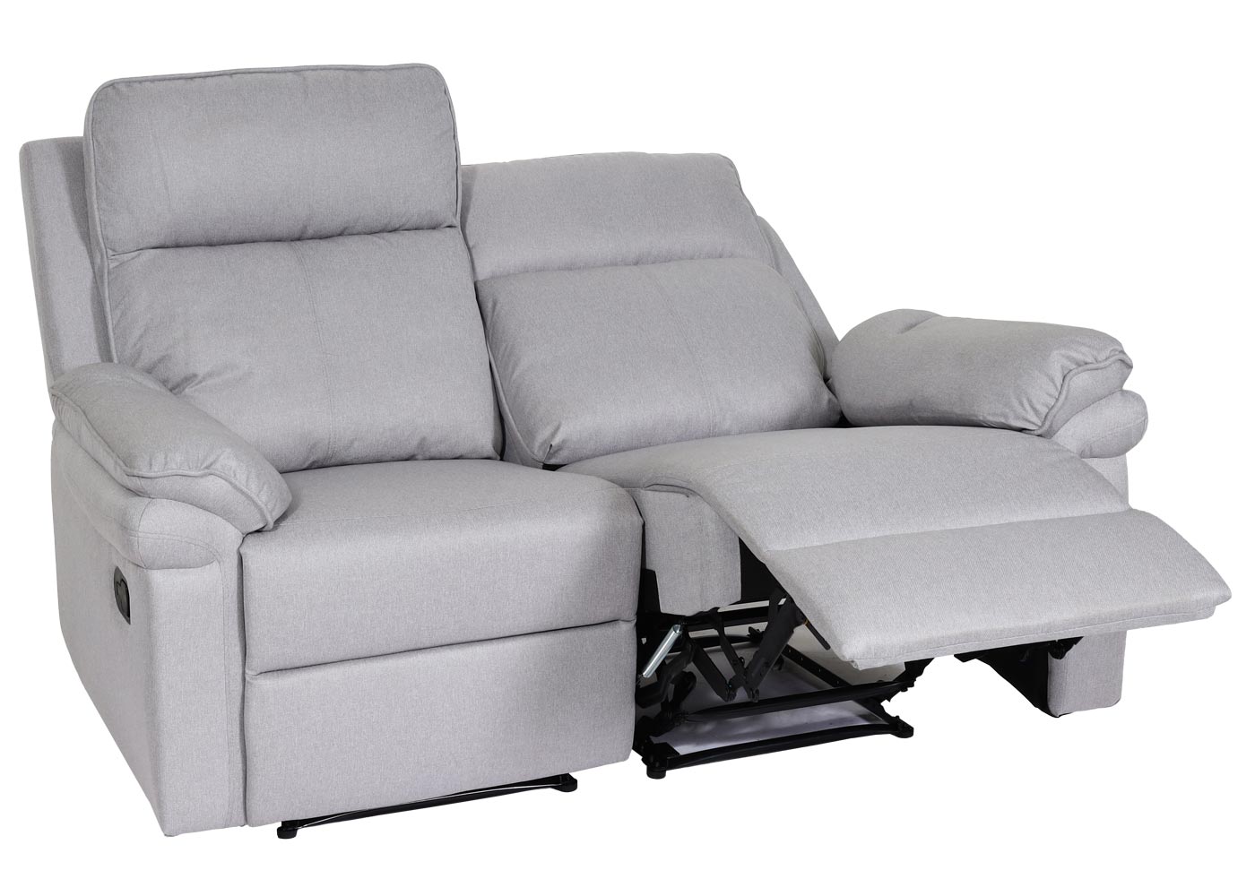Cosmo Casa - 2-zits Bioscoopstoel - Relaxfauteuil met Armleuningen en No-Sag Vering - Textiel - Lichtgrijs