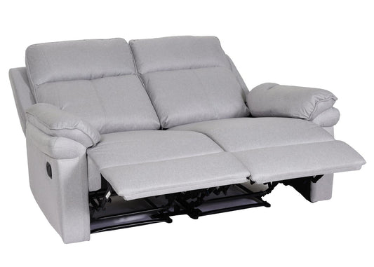 Cosmo Casa - 2-zits Bioscoopstoel - Relaxfauteuil met Armleuningen en No-Sag Vering - Textiel - Lichtgrijs