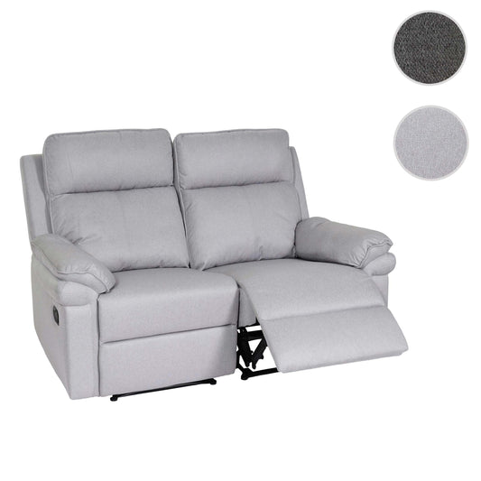 Cosmo Casa - 2-zits Bioscoopstoel - Relaxfauteuil met Armleuningen en No-Sag Vering - Textiel - Lichtgrijs