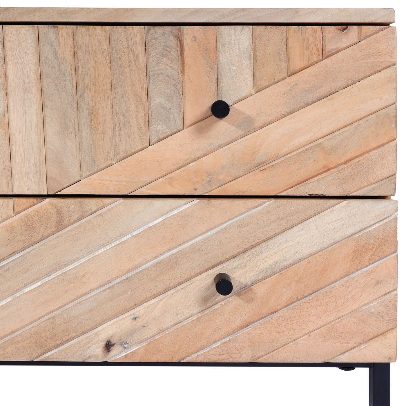 Cosmo Casa - TV Rek - TV Plank - Lowboard - Ladekast - Massief Mangohout - 56x145x43 cm - Natuurlijk