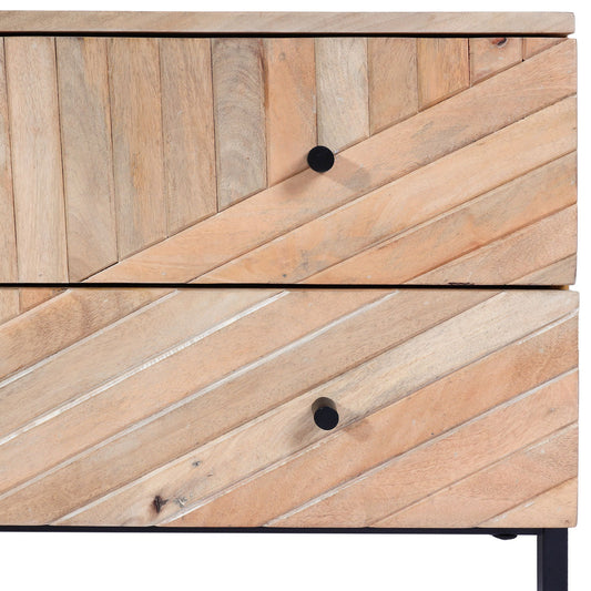 Cosmo Casa - TV Rek - TV Plank - Lowboard - Ladekast - Massief Mangohout - 56x145x43 cm - Natuurlijk
