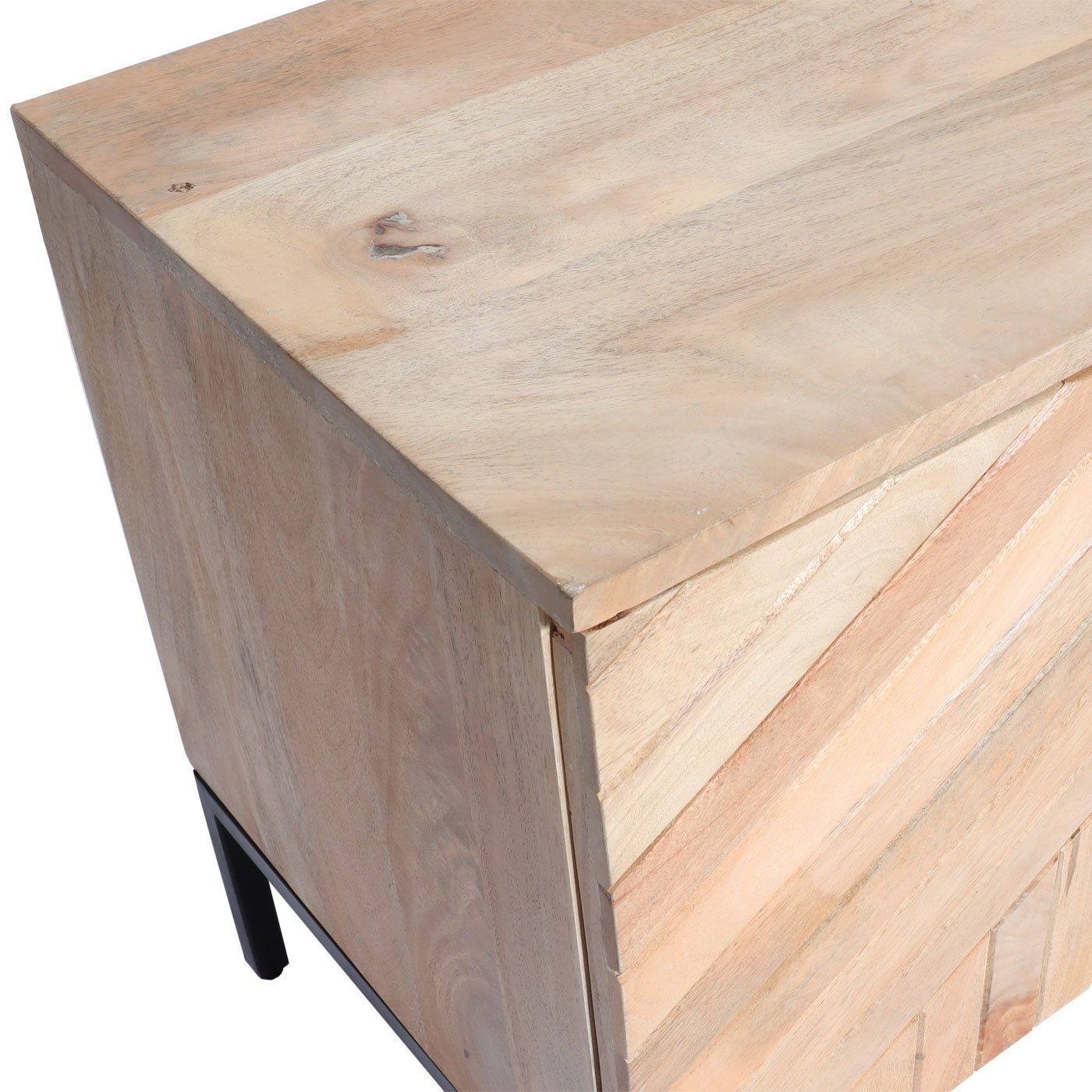 Cosmo Casa - TV Rek - TV Plank - Lowboard - Ladekast - Massief Mangohout - 56x145x43 cm - Natuurlijk