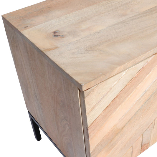 Cosmo Casa - TV Rek - TV Plank - Lowboard - Ladekast - Massief Mangohout - 56x145x43 cm - Natuurlijk