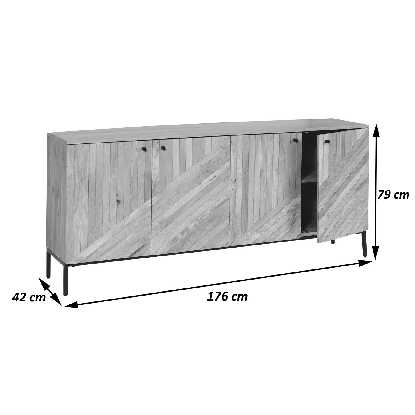 Cosmo Casa - Dressoir - Ladekast - Mangohout - Naturel