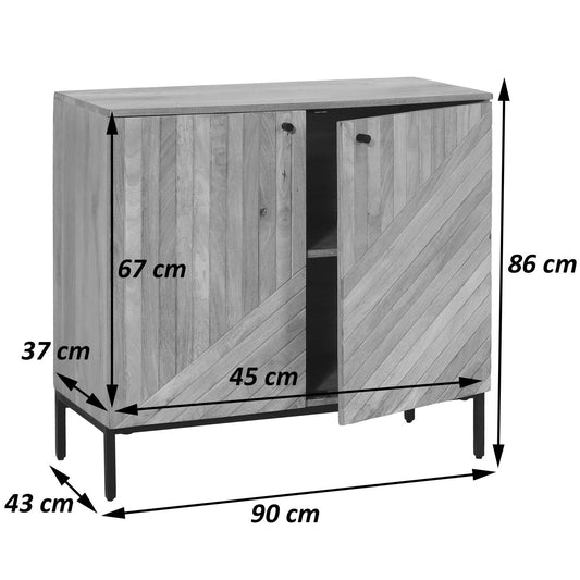 Cosmo Casa - Highboard Kast - Ladekast Dressoir - Mangohout - Natuurkleur