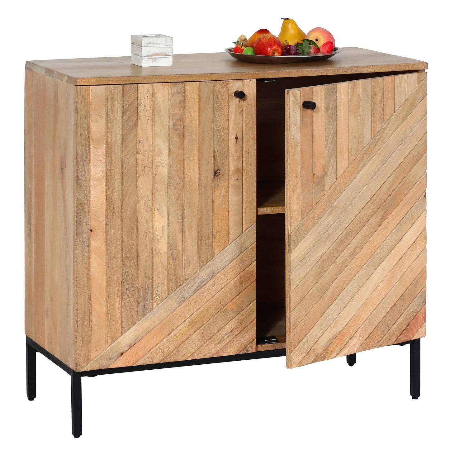 Cosmo Casa - Highboard Kast - Ladekast Dressoir - Mangohout - Natuurkleur