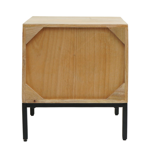 Cosmo Casa - Nachtkastje - Lade - Mangohout - Naturel - 51×45×40 cm
