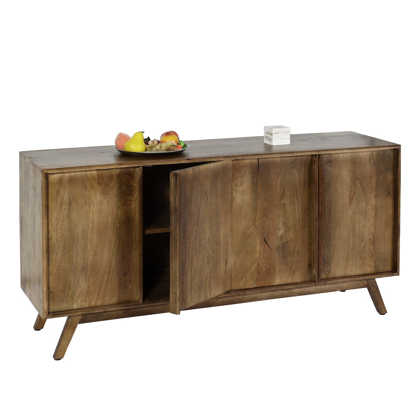 Cosmo Casa - Dressoir - Met vakken - Mangohout - Naturel - 72×146×43 cm