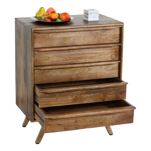Cosmo Casa - Highboard - Met lades - Mangohout - Naturel - 81×65×43 cm