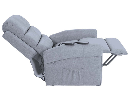 Cosmo Casa - TV-Fauteuil - Reclining - Textiel - Lichtgrijs