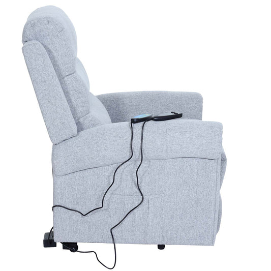 Cosmo Casa - TV-Fauteuil - Reclining - Textiel - Lichtgrijs