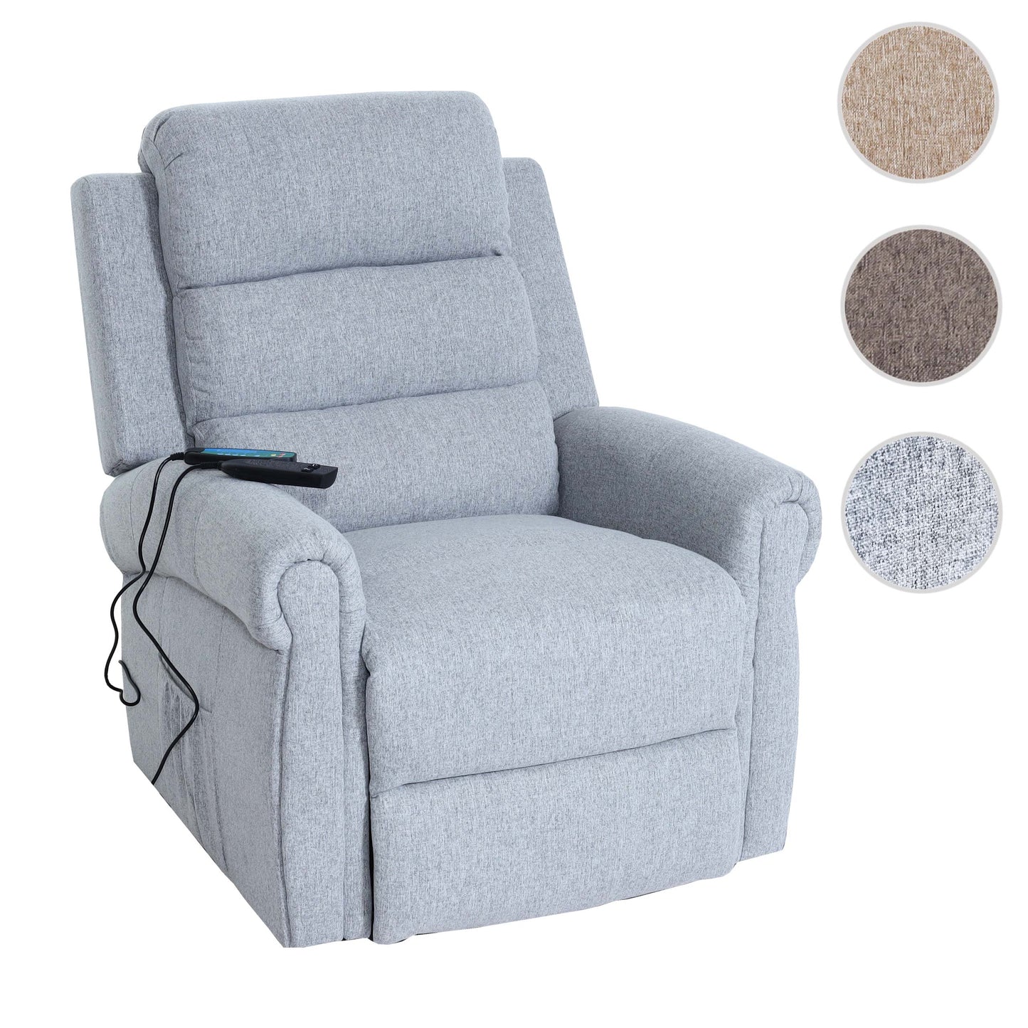 Cosmo Casa - TV-Fauteuil - Reclining - Textiel - Lichtgrijs