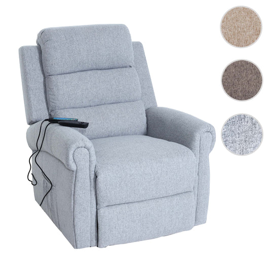 Cosmo Casa - TV-Fauteuil - Reclining - Textiel - Lichtgrijs