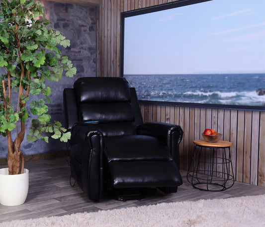 Cosmo Casa - TV-Fauteuil - Reclining - Kunstleer - Zwart