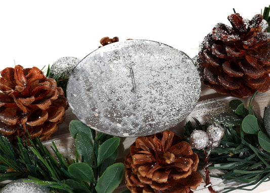 Cosmo Casa - Adventsarrangement - Met Kandelaars Zonder Kaarsen - Hout - Zilverwit