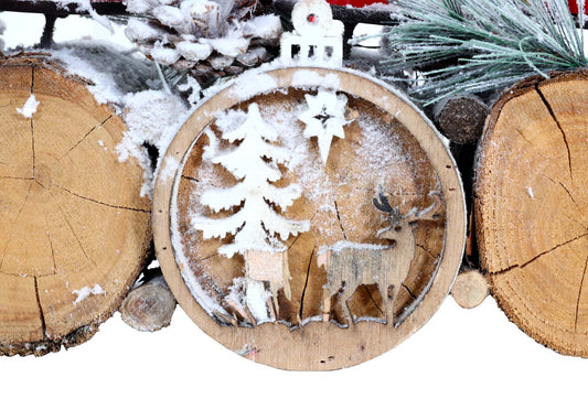 Cosmo Casa - Adventsarrangement - Kaarsenhouder Met Kaarsen - Hout - Gemengd Zilverwit