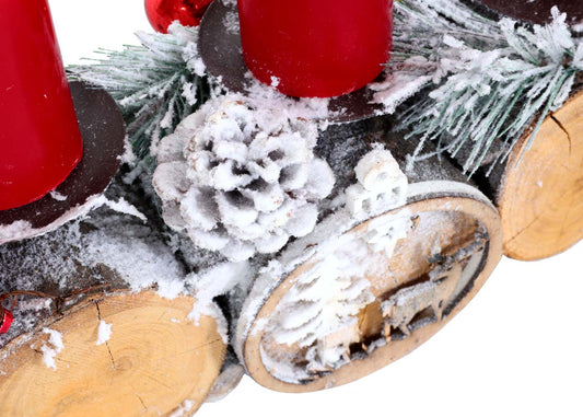 Cosmo Casa - Adventsarrangement - Kaarsenhouder Met Kaarsen - Hout - Gemengd Zilverwit