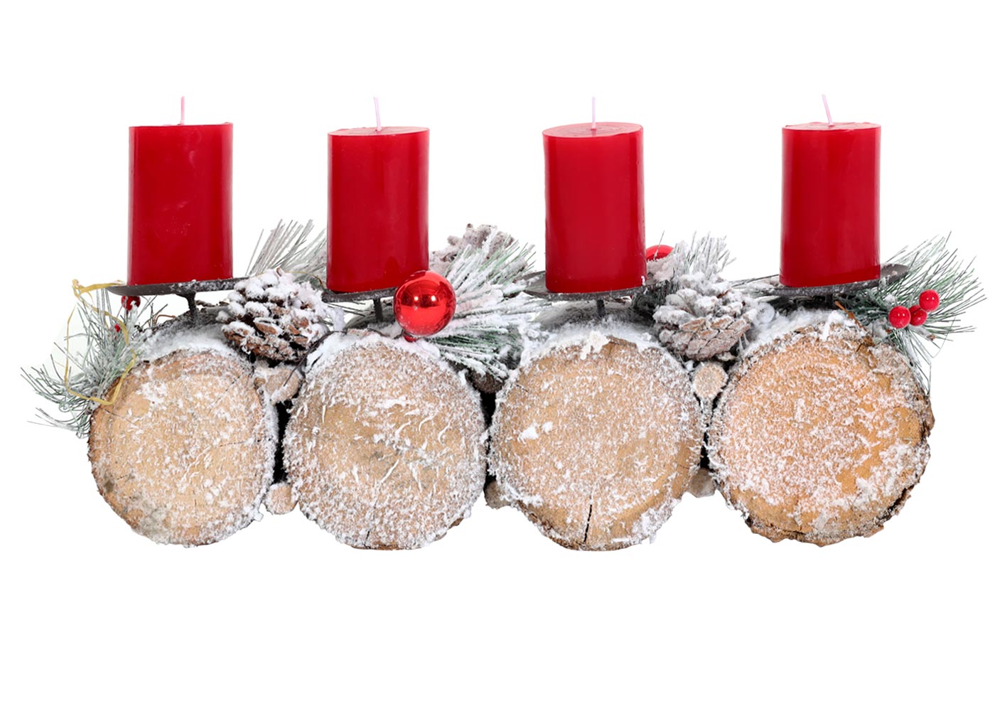 Cosmo Casa - Adventsarrangement - Kaarsenhouder Met Kaarsen - Hout - Gemengd Zilverwit