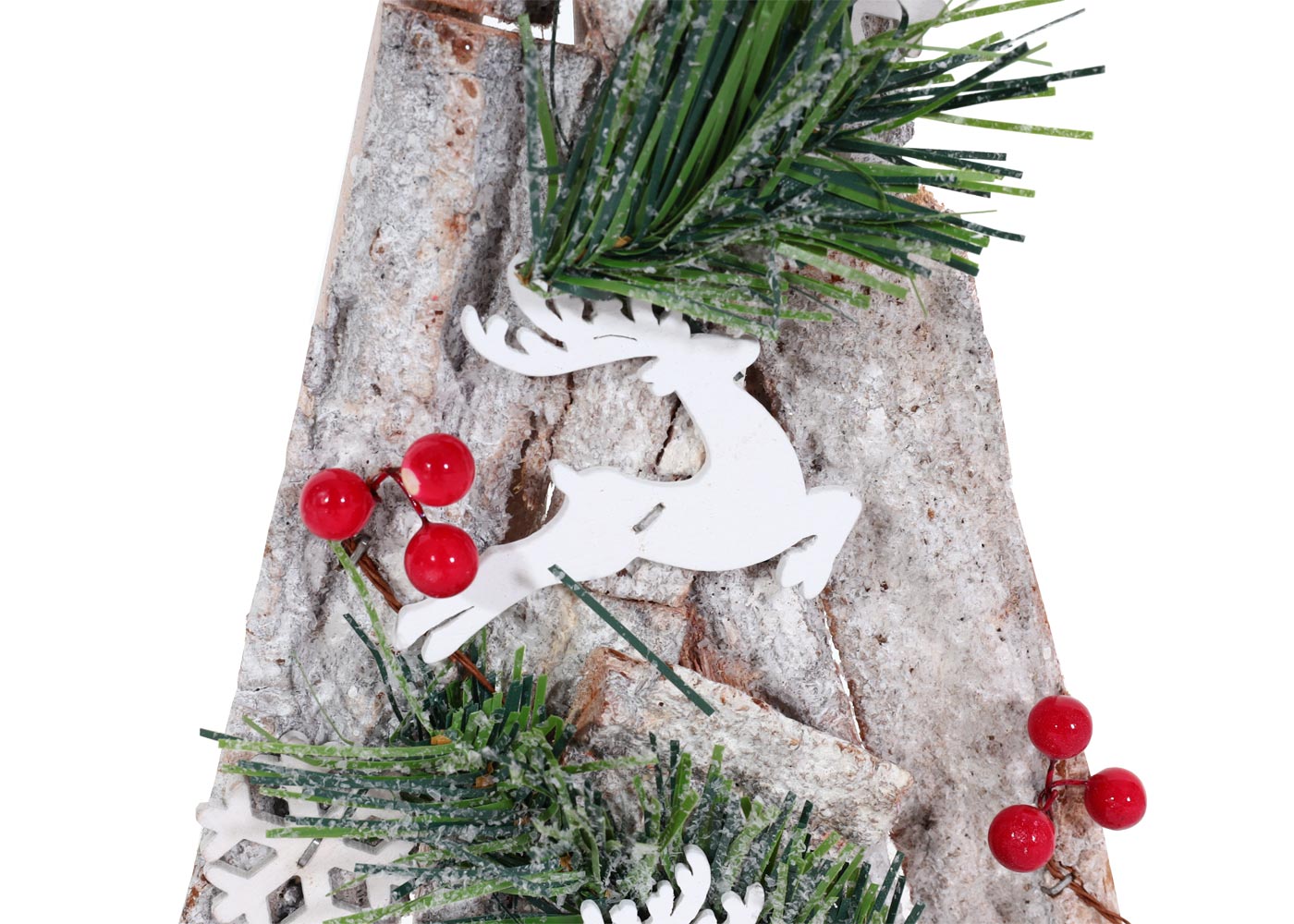 Cosmo Casa - Decoratieve Kerstboom - Kerstboom met Ster Kerstdecoratie - Hout - 57x23x10 cm