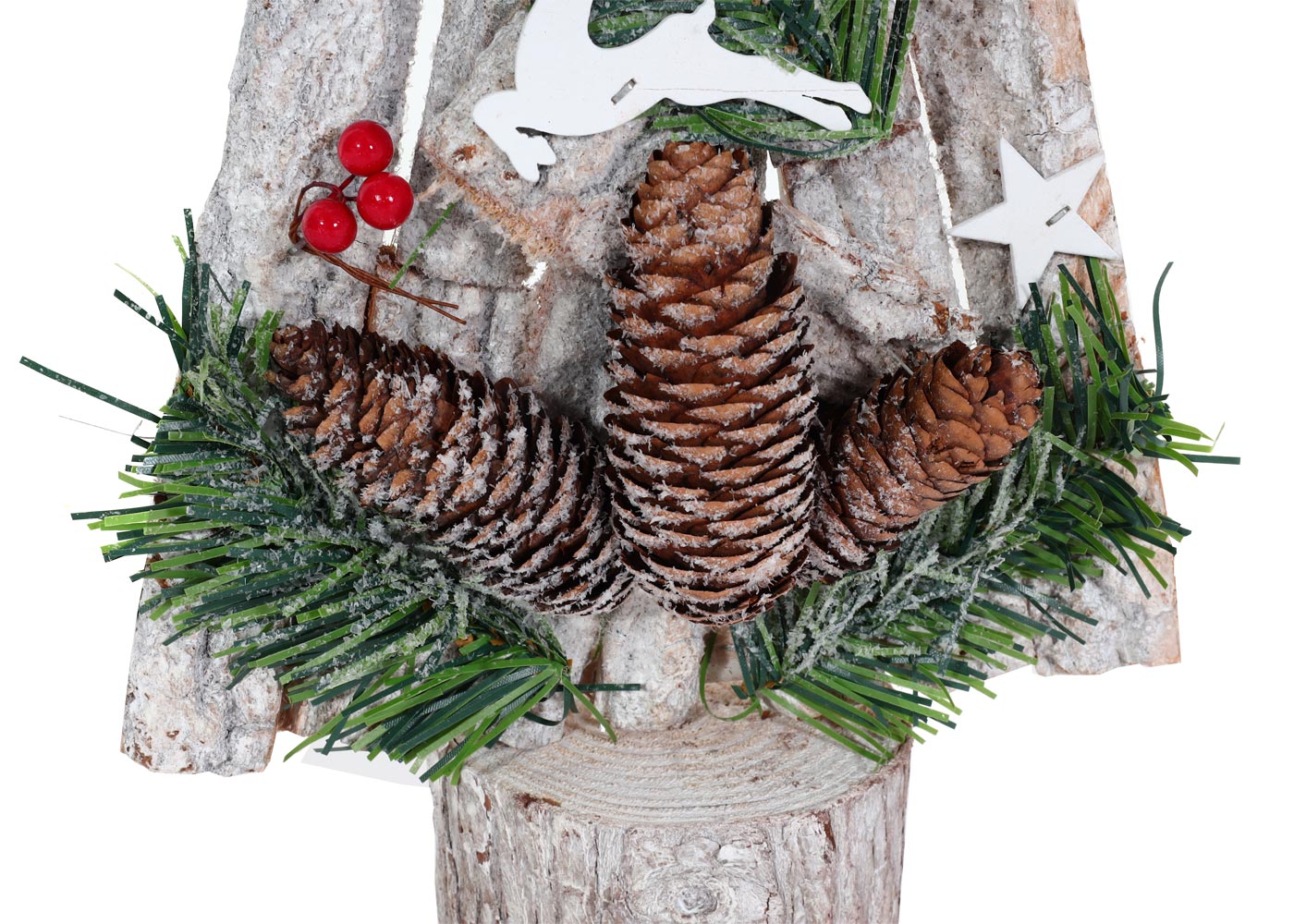 Cosmo Casa - Decoratieve Kerstboom - Kerstboom met Ster Kerstdecoratie - Hout - 57x23x10 cm