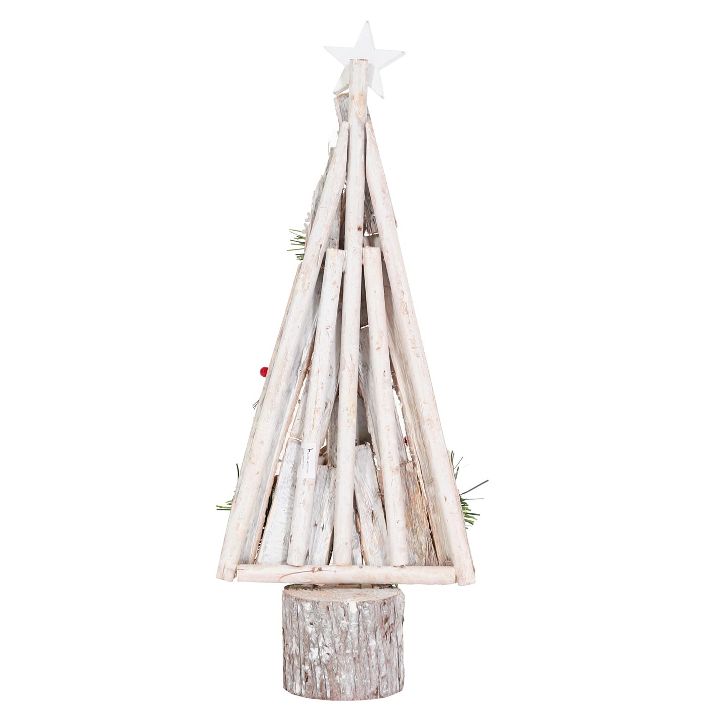 Cosmo Casa - Decoratieve Kerstboom - Kerstboom met Ster Kerstdecoratie - Hout - 57x23x10 cm