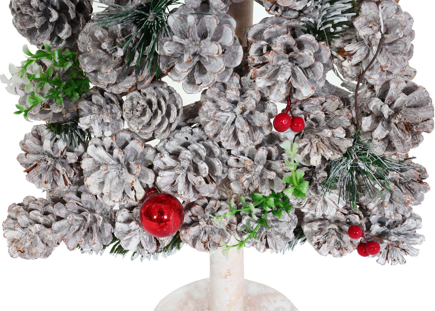 Cosmo Casa - Decoratieve Kerstboom - Kerstdecoratie met Dennenappels - Hout - 60x32x17 cm