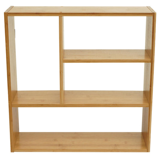 Cosmo Casa - Wandplank - Met vakken - Bamboe - Naturel - 50×50×15 cm