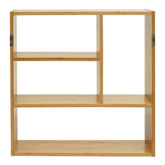 Cosmo Casa - Wandplank - Met vakken - Bamboe - Naturel - 50×50×15 cm