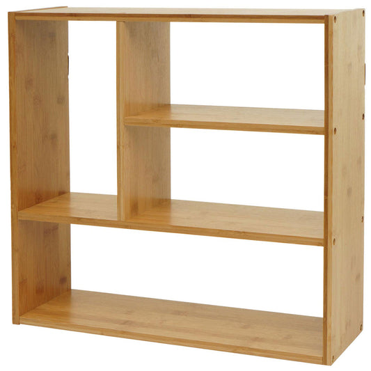 Cosmo Casa - Wandplank - Met vakken - Bamboe - Naturel - 50×50×15 cm