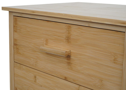 Cosmo Casa - Bamboe Ladekast - Badkamerkast - Dressoir - Badkameropslag - Bijzetkast - Plank - 5 Lades - 100x50x40cm