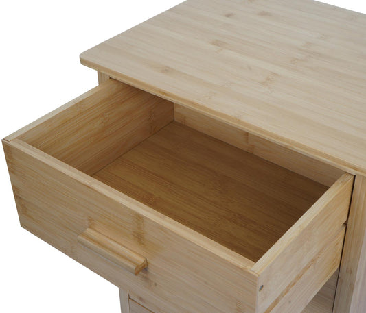 Cosmo Casa - Bamboe Ladekast - Badkamerkast - Dressoir - Badkameropslag - Bijzetkast - Plank - 5 Lades - 100x50x40cm