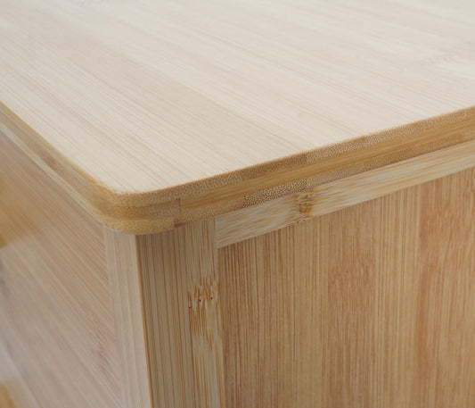 Cosmo Casa - Bamboe Ladekast - Badkamerkast - Dressoir - Badkameropslag - Bijzetkast - Plank - 5 Lades - 100x50x40cm