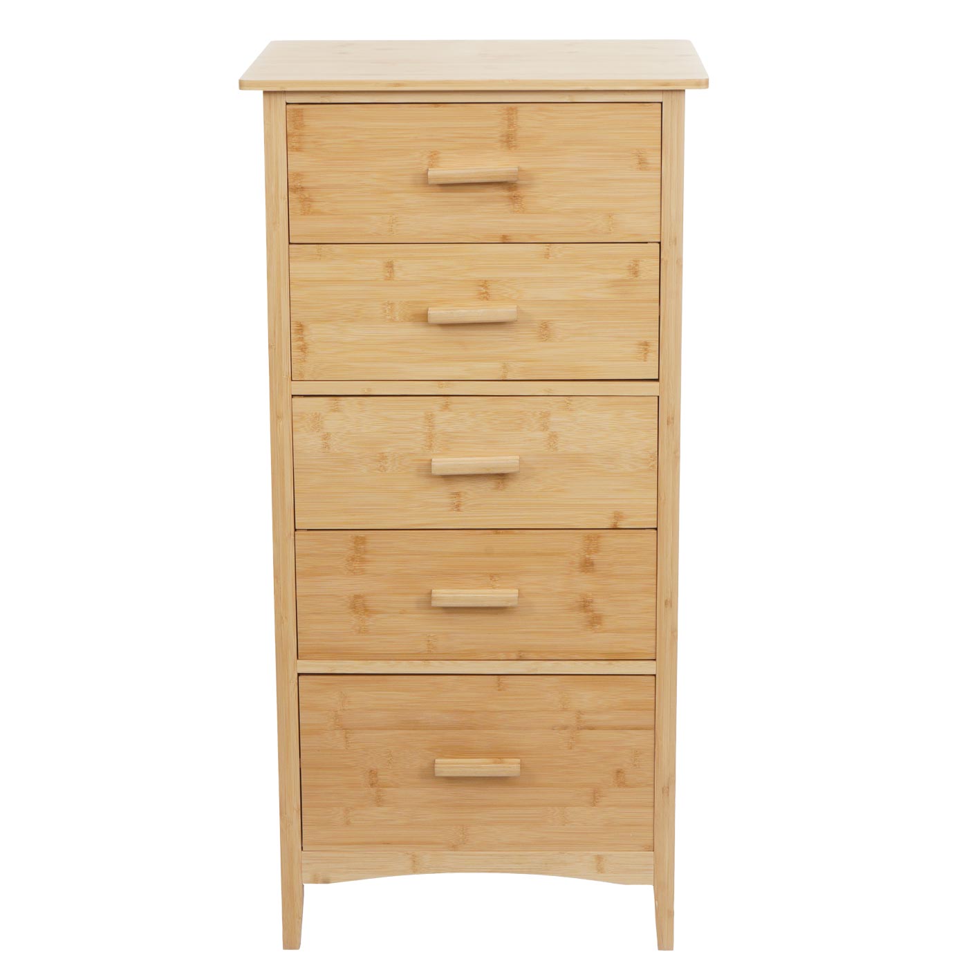 Cosmo Casa - Bamboe Ladekast - Badkamerkast - Dressoir - Badkameropslag - Bijzetkast - Plank - 5 Lades - 100x50x40cm