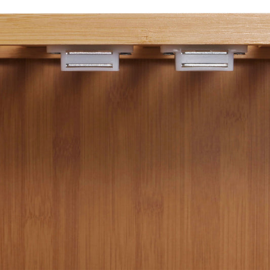 Cosmo Casa - Hoge Kast - Badkamerkast met Planken - Bamboe MDF - 168x64x33cm