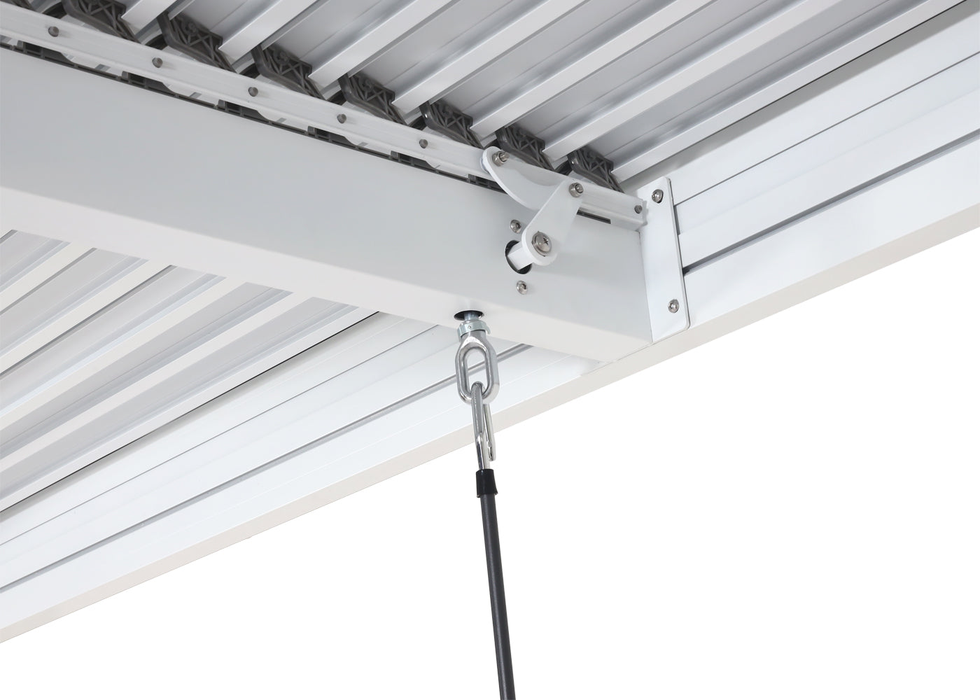 Cosmo Casa - Pergola met 6 Zijwanden - Lamellenpaviljoenrolgordijn Stormvast - Aluminium Frame - Wit - 3×6 m