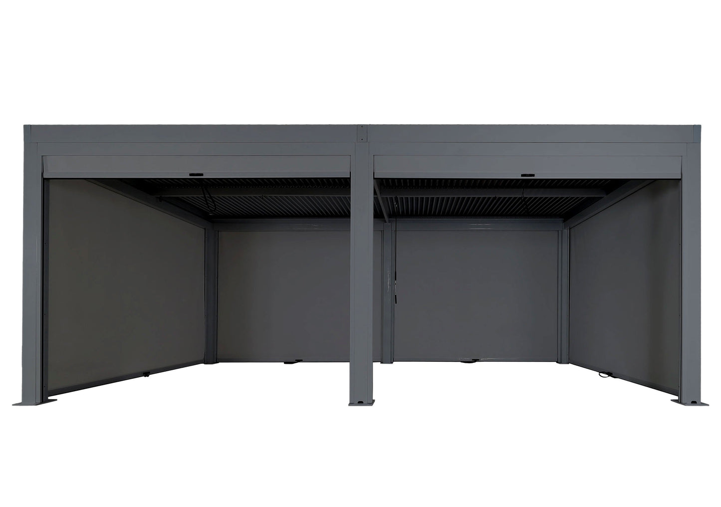 Cosmo Casa - Pergola met 6 Zijwanden - Lamellenpaviljoenrolgordijn Stormvast - Aluminium Frame - Antraciet - 3×6 m