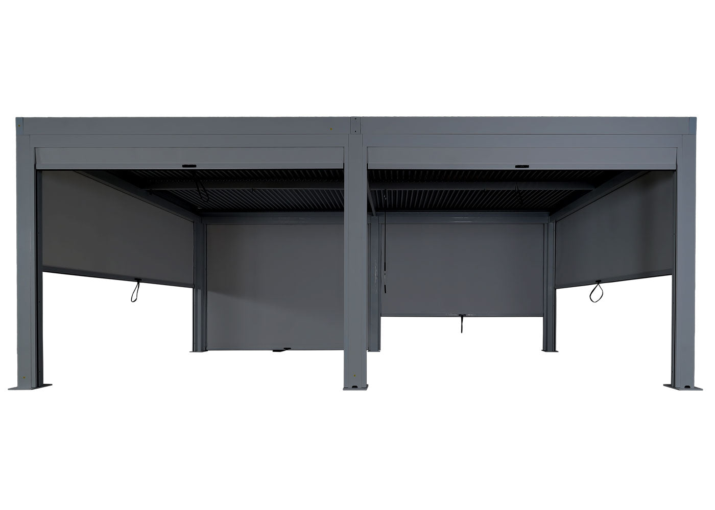 Cosmo Casa - Pergola met 6 Zijwanden - Lamellenpaviljoenrolgordijn Stormvast - Aluminium Frame - Antraciet - 3×6 m